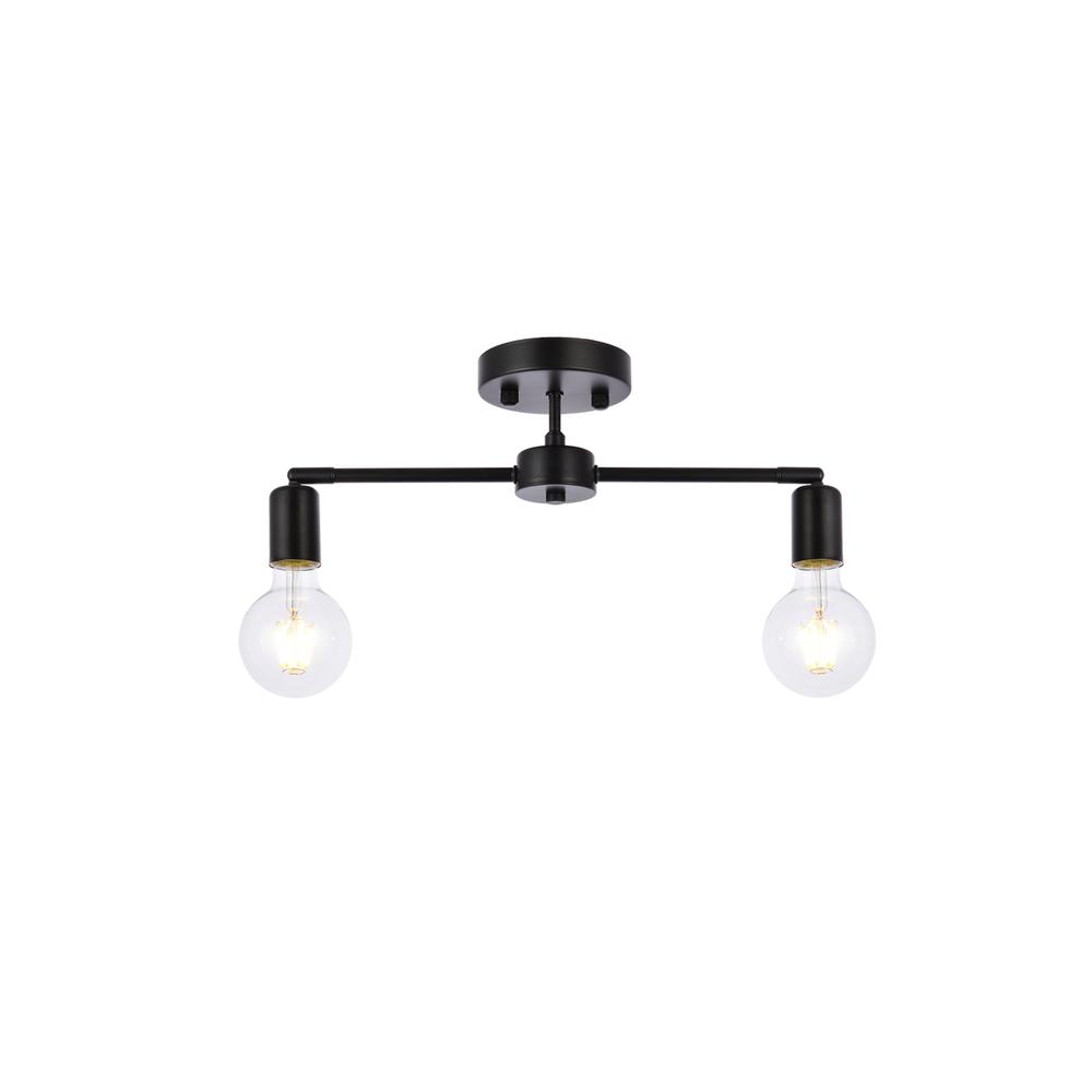 Zane 2 lights black flush mount. Picture 1
