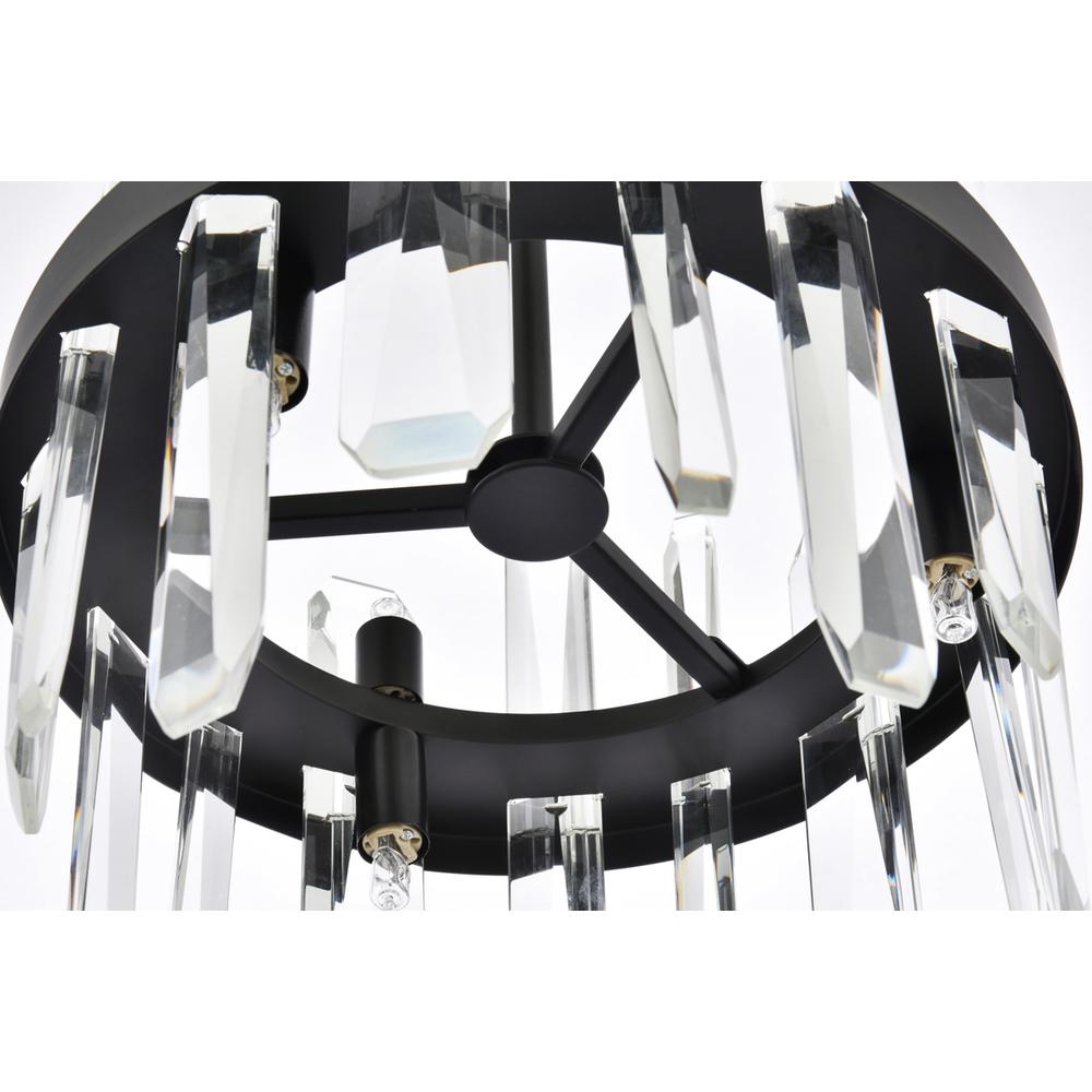 Serena 12 inch crystal round pendant in black. Picture 5