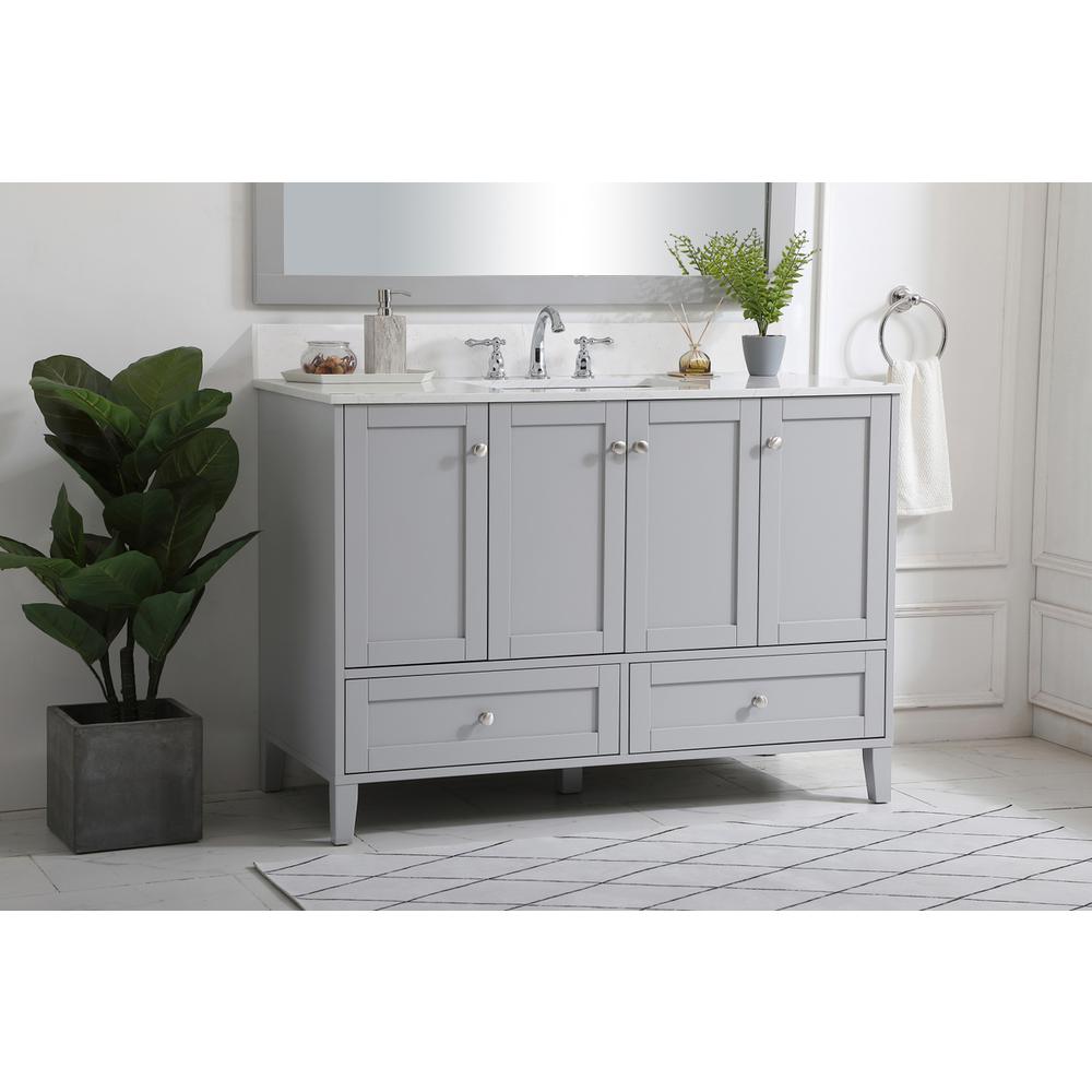 48 inch Single Bathroom Vanity in Grey with Backsplash. Picture 2