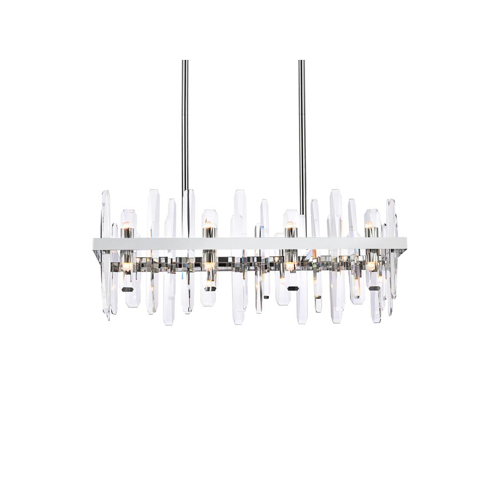 Serena 30 inch crystal rectangle chandelier in chrome. Picture 2