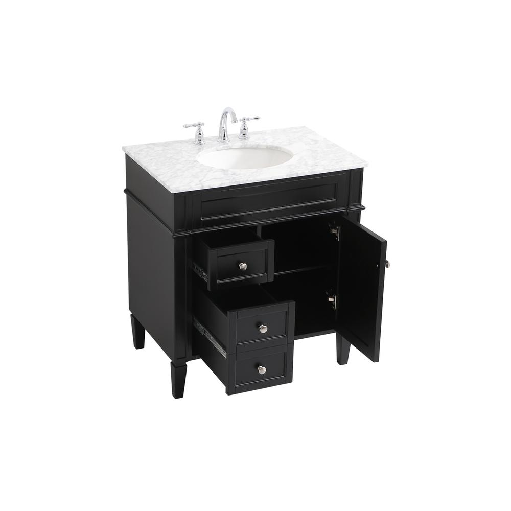 32 inch Single bathroom vanity in Black. Picture 9