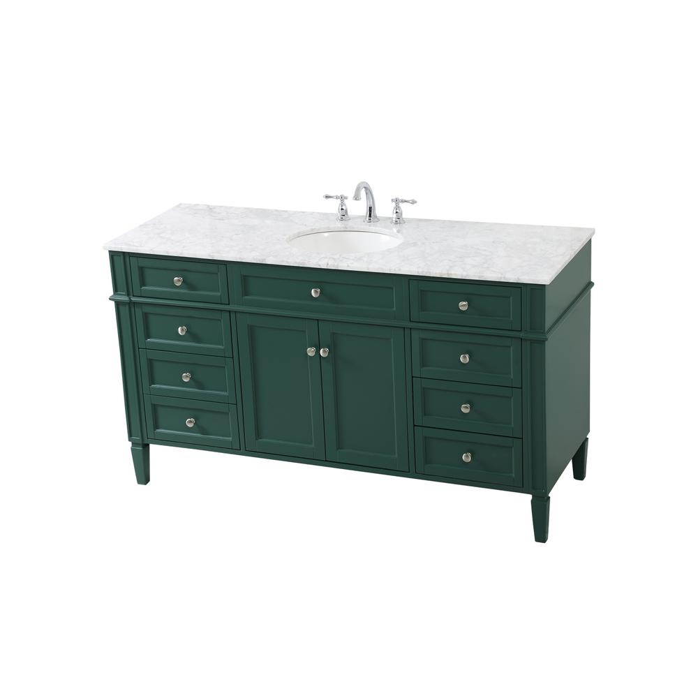 60 inch Single bathroom vanity in green. Picture 8