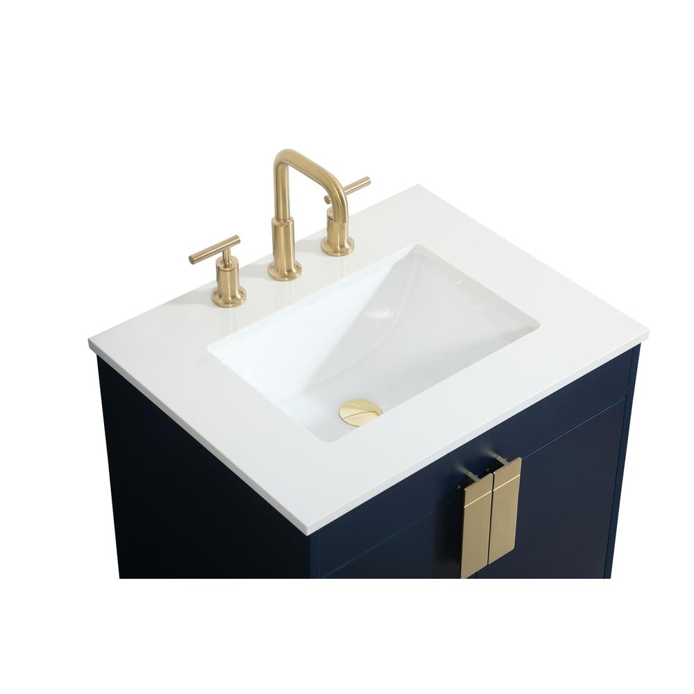 24 inch Single bathroom vanity in blue. Picture 10