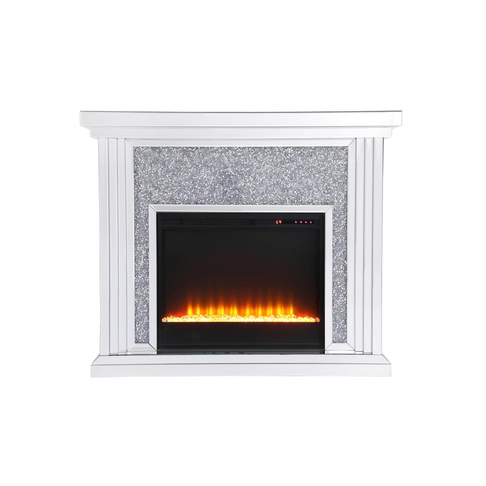 47.5 in. Crystal mirrored mantle with crystal insert fireplace. Picture 1