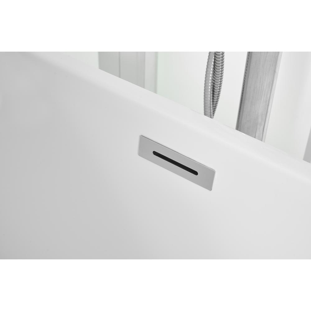 65 inch soaking roll top bathtub in glossy white. Picture 10