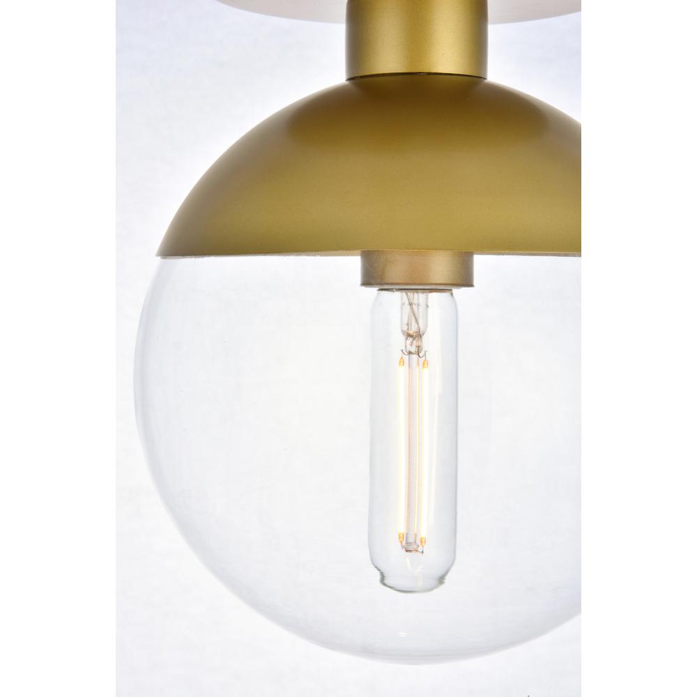 Eclipse 1 Light Brass Flush Mount With Clear Glass. Picture 5