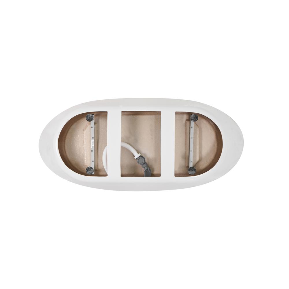72 inch soaking double slipper bathtub in glossy white. Picture 13