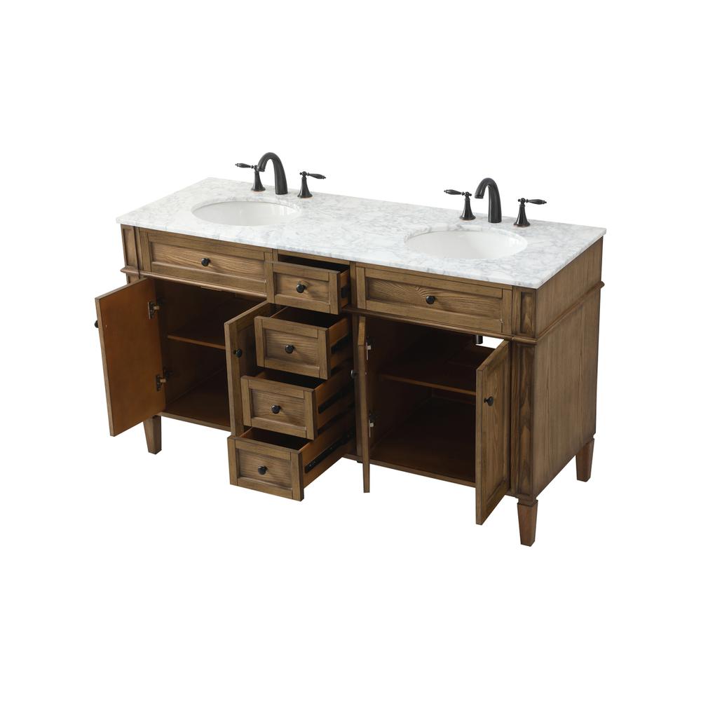 60 inch double bathroom vanity in driftwood. Picture 9