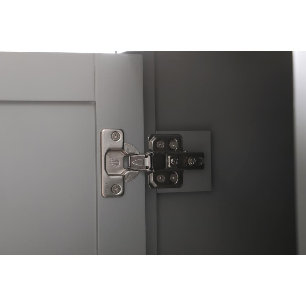 16 Inch Wide Bathroom Linen Storage Freestanding Cabinet In Grey. Picture 6