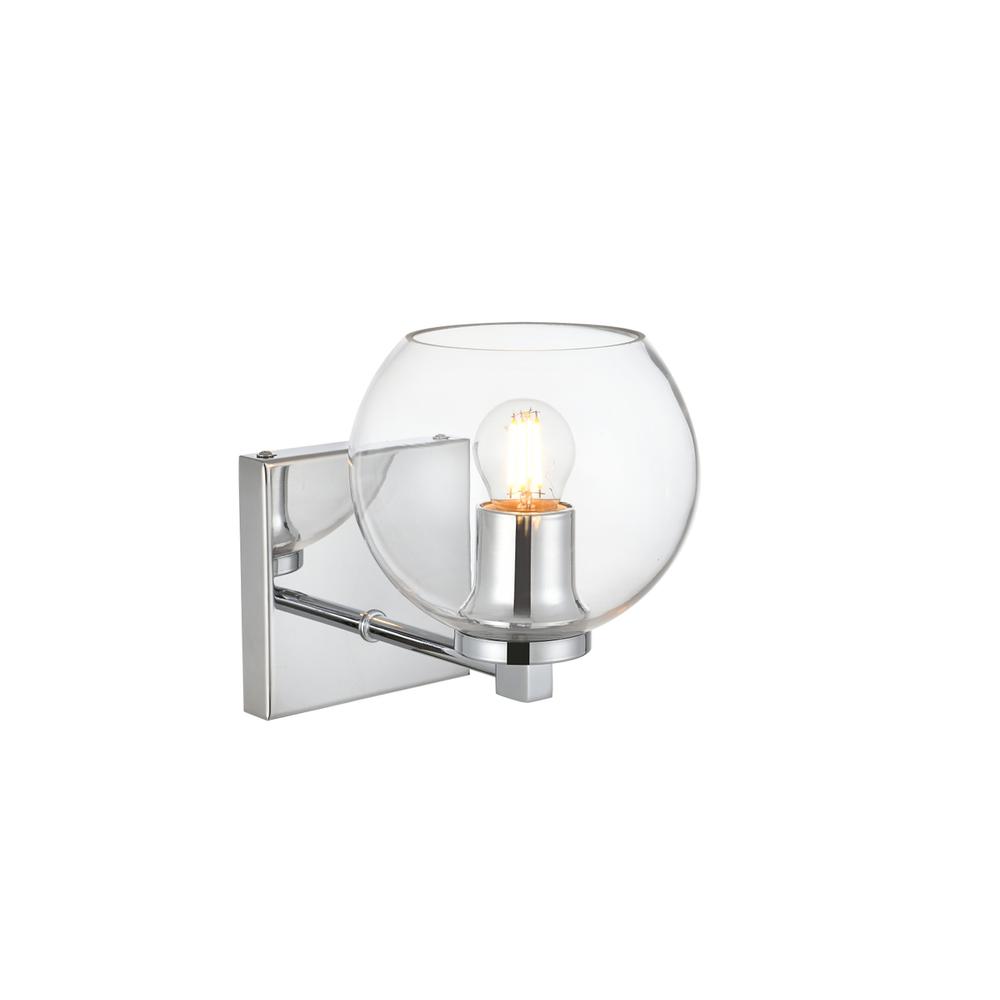 Juelz 1 light Chrome and Clear Bath Sconce. Picture 3