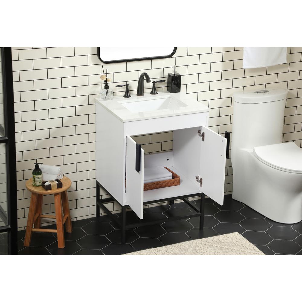 24 inch Single bathroom vanity in white. Picture 3