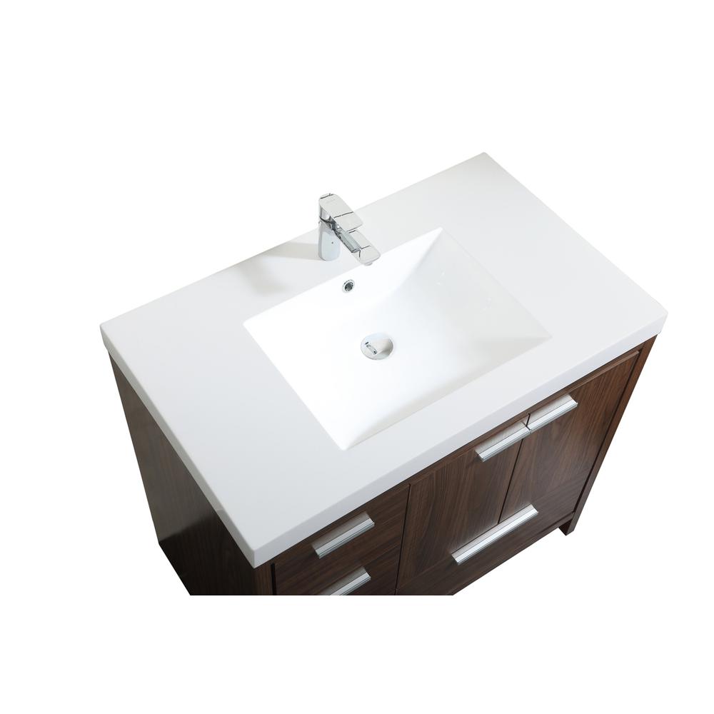 36 inch Single bathroom vanity in Walnut. Picture 10