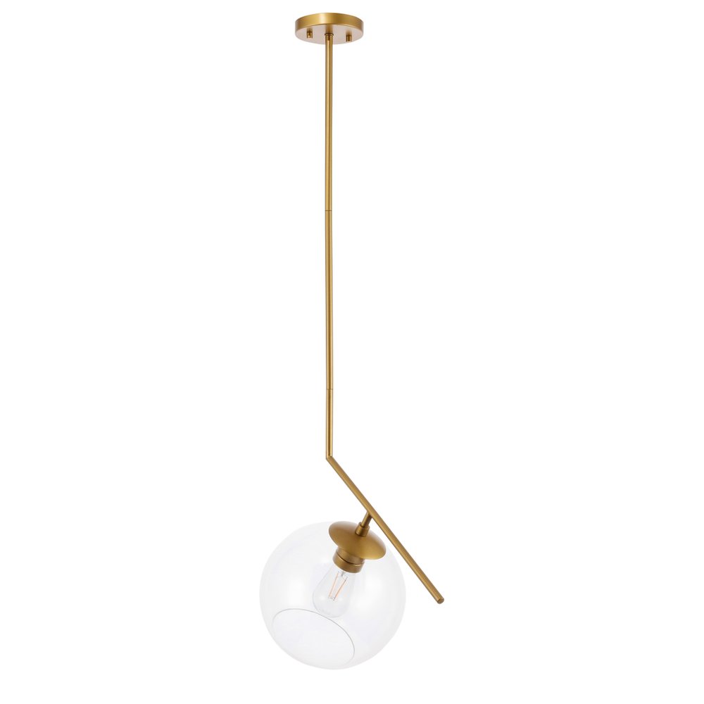 Ryland 1 Light Brass And Clear Glass Pendant. Picture 5