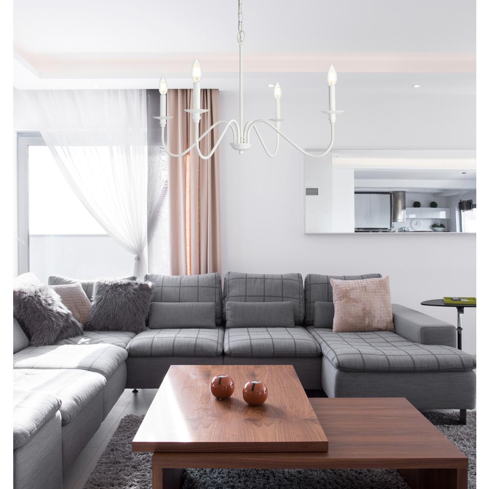 Rohan 30 inch chandelier in White. Picture 8