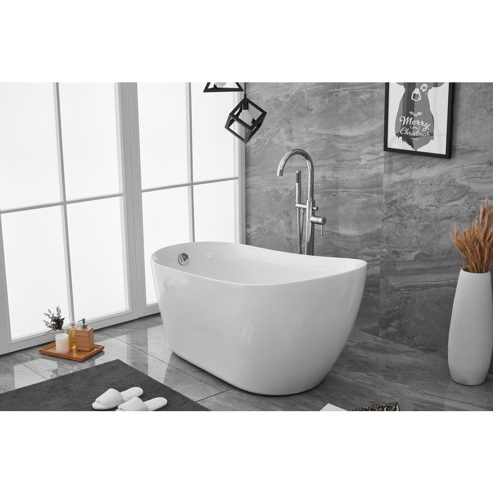 54 inch soaking Single slipper bathtub in glossy white. Picture 3