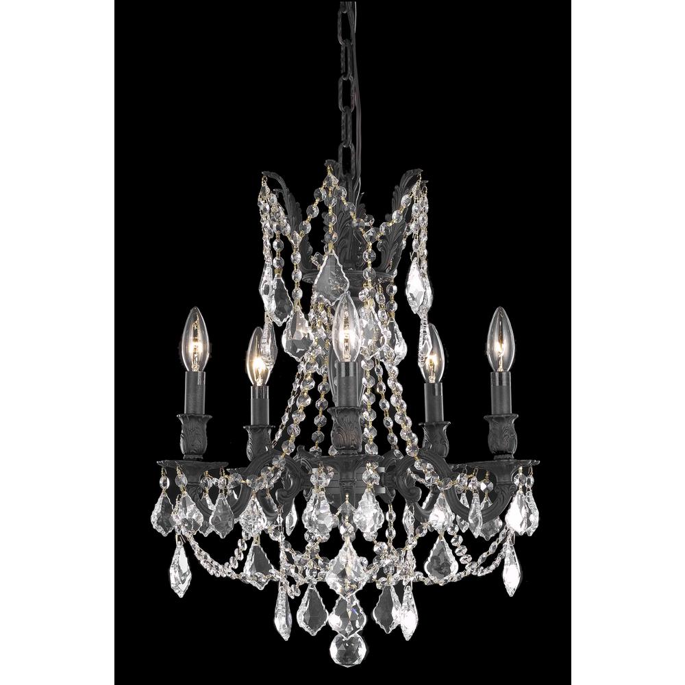Rosalia 5 light Dark Bronze Pendant Clear Royal Cut Crystal. Picture 1