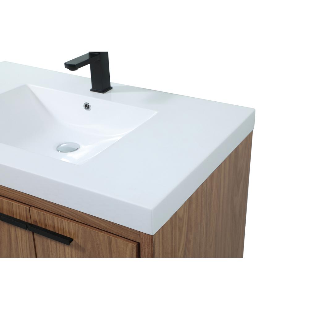 36 inch Single bathroom vanity in walnut brown. Picture 11