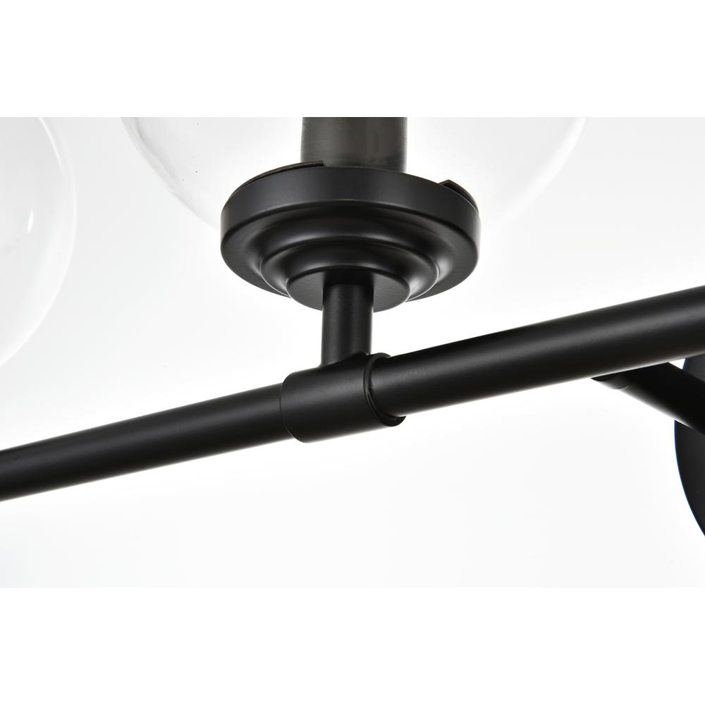 Ingrid 4 light Black and Clear Bath Sconce. Picture 4