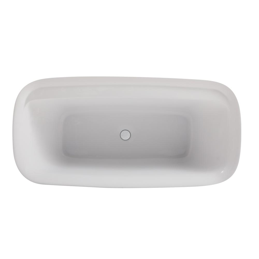 59 inch soaking bathtub in glossy white. Picture 10