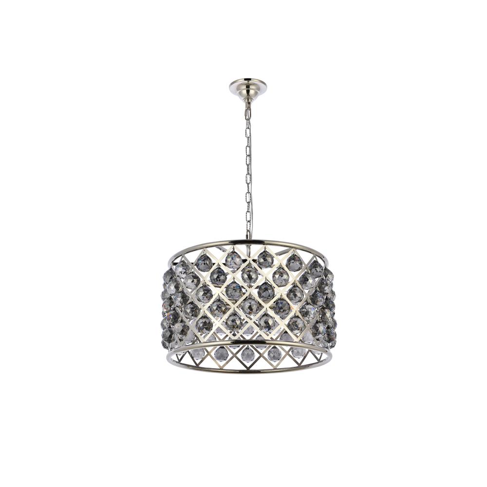 Madison 6 light polished nickel Pendant Silver Shade (Grey) Royal Cut Crystal. Picture 6