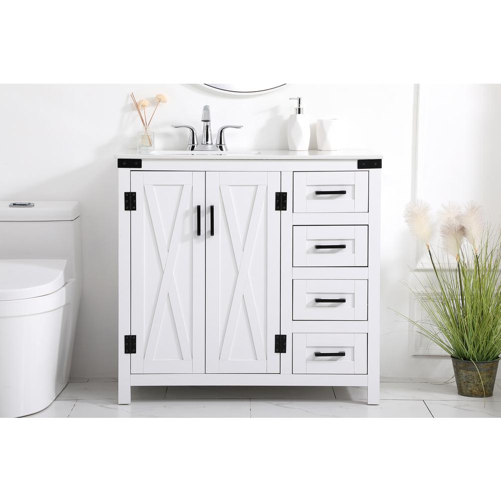 36 inch bathroom vanity in White. Picture 14