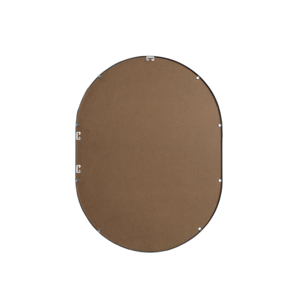 Metal Frame Oval Mirror 27x36 Inch in Silver. Picture 10