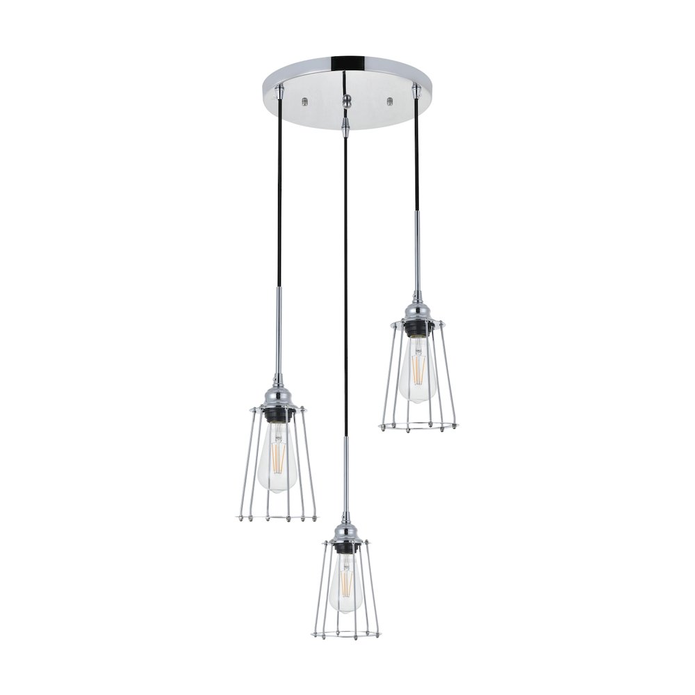 Auspice 3 Light Chrome Pendant. Picture 3