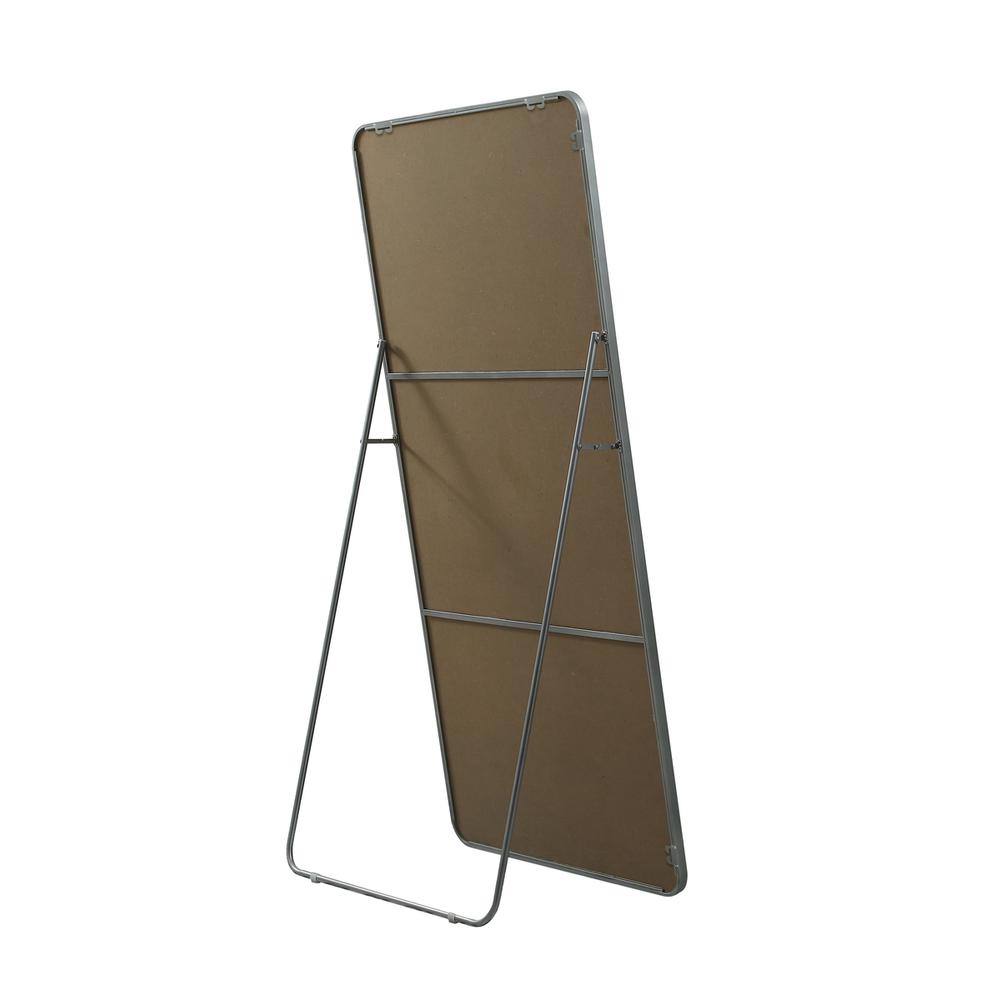 Soft Corner Metal Rectangle Full Length Mirror 32x72 Inch in Silver. Picture 9
