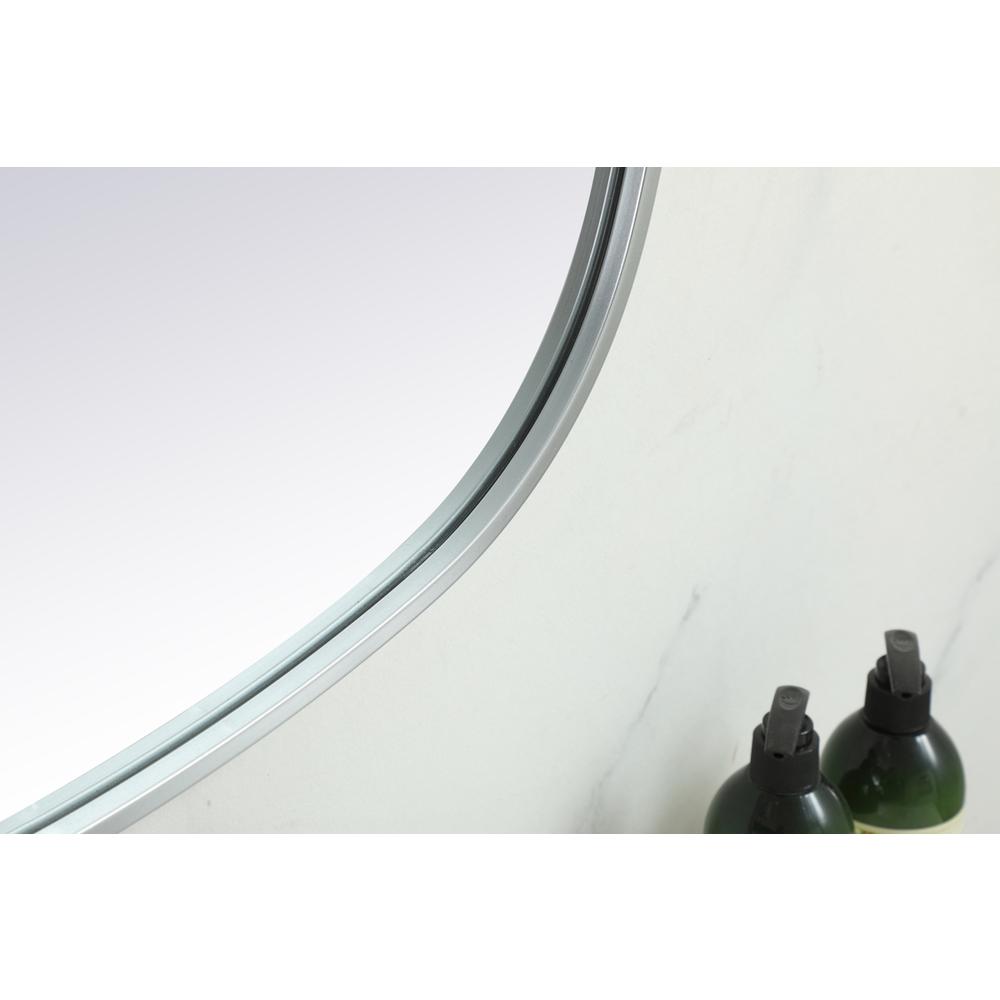 Metal Frame Oval Mirror 24x60 Inch in Silver. Picture 6