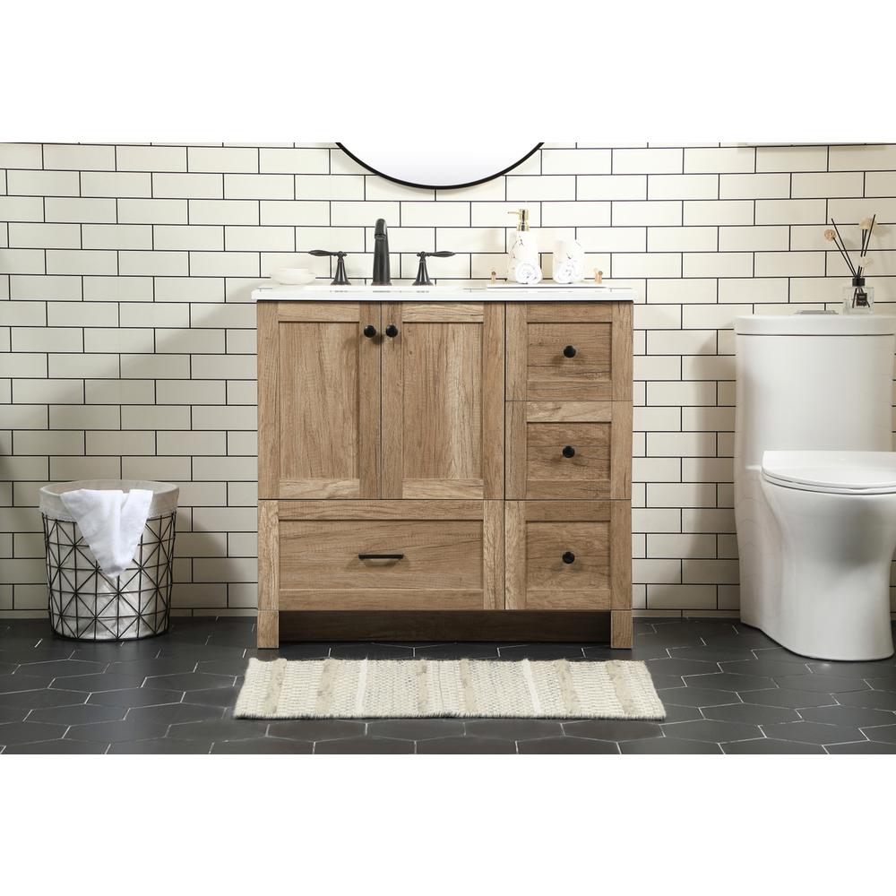 36 inch Single bathroom vanity in natural oak. Picture 14