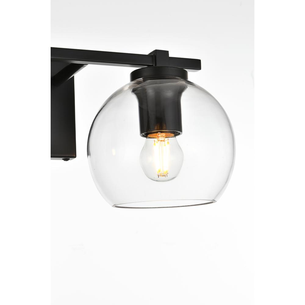 Juelz 2 light Black and Clear Bath Sconce. Picture 4
