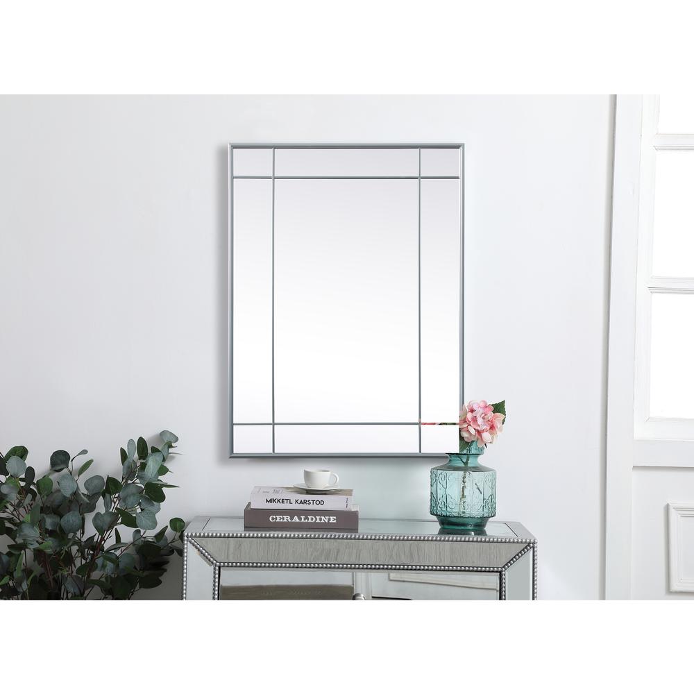 French Panel Wall Mirror 30x40 Inch In Silver. Picture 9