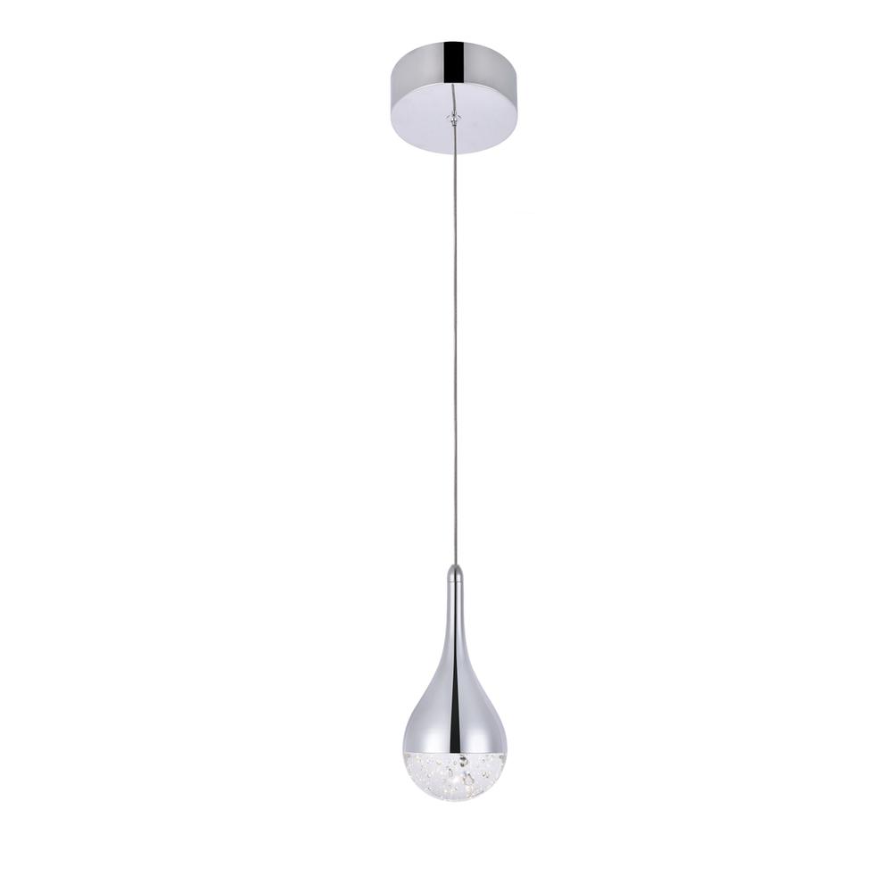 Amherst Collection LED 1-light pendant 5 in x 9in chrome finish. Picture 1