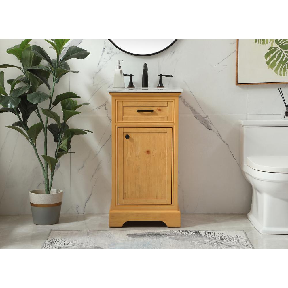 19 inch Single bathroom vanity in natural wood. Picture 14