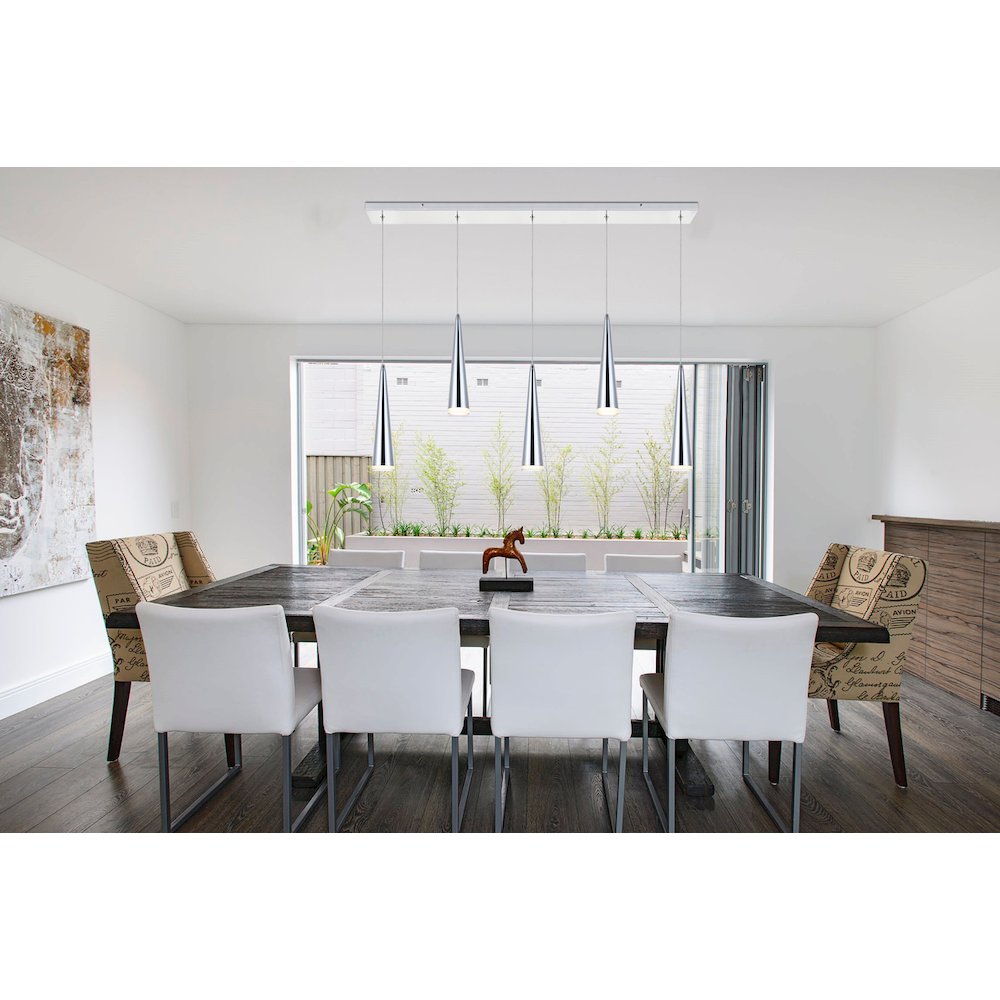 Fantasia 5 Light Chrome Led Pendant. Picture 2