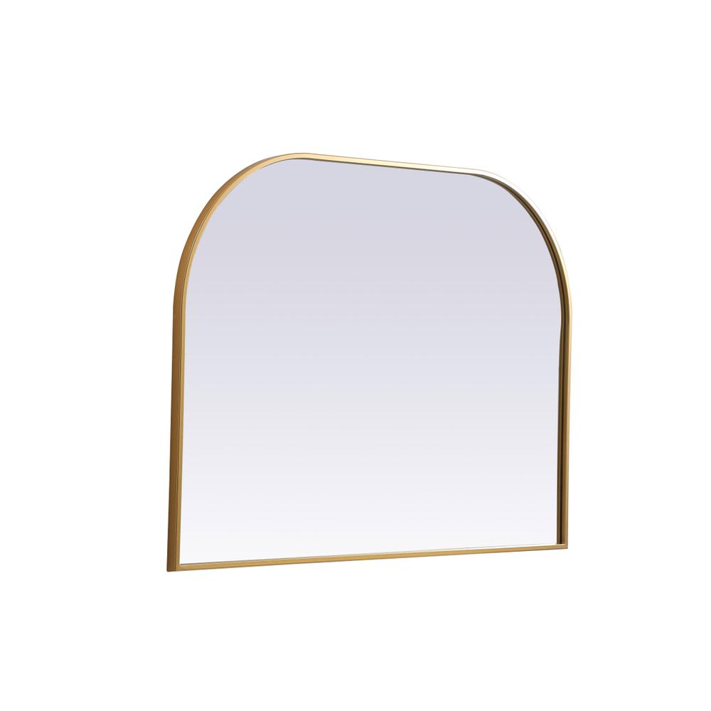 Metal Frame Arch Mirror 40x30 Inch in Brass. Picture 7