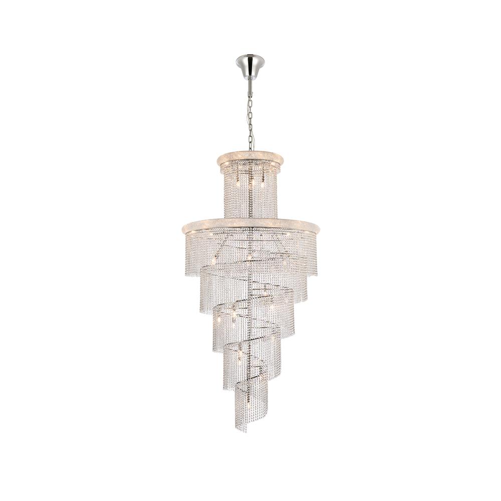 Spiral 41 light Chrome Chandelier Clear Royal Cut Crystal. Picture 1