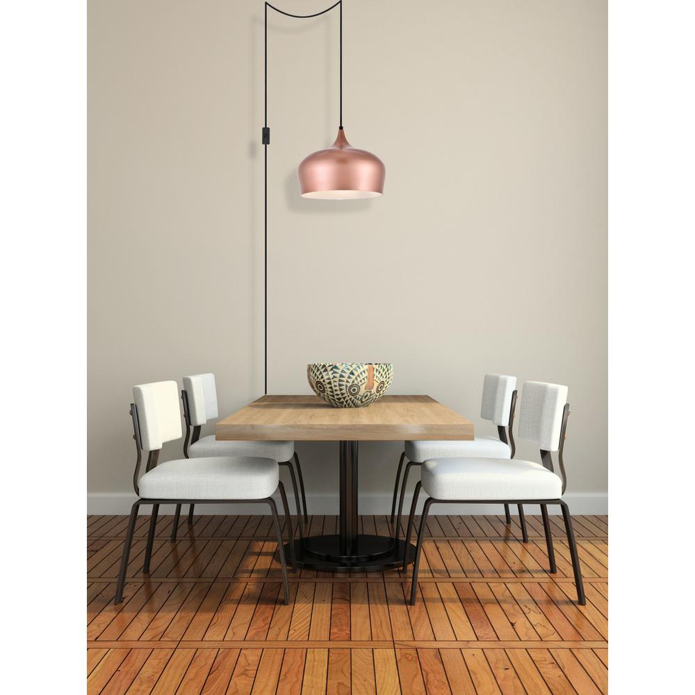 Nora 1 Light honey gold plug-in pendant. Picture 6