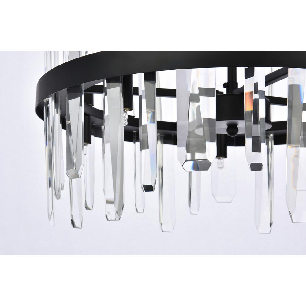 Serena 20 inch crystal round pendant in black. Picture 3