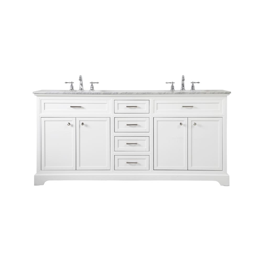72 inch double bathroom vanity in white. Picture 1