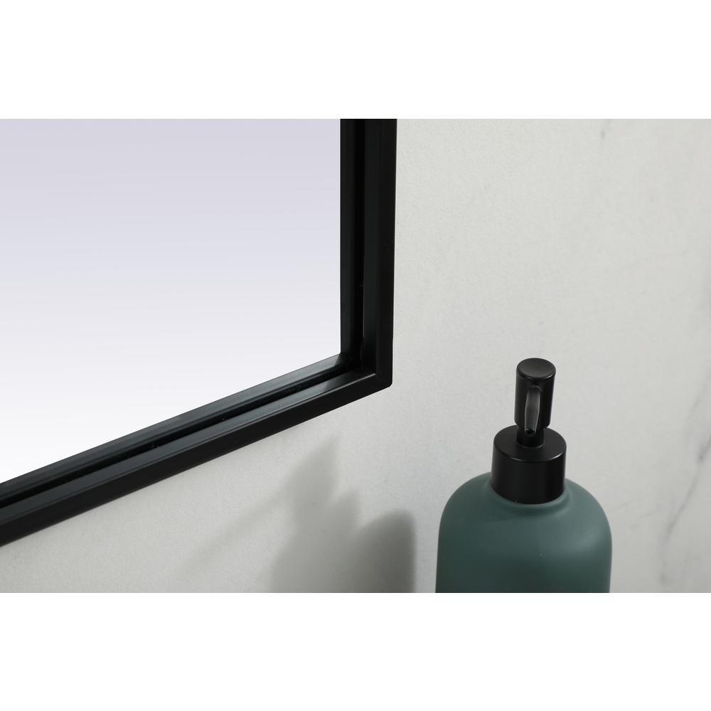 Metal Frame Arch Mirror 36x42 Inch in Black. Picture 6