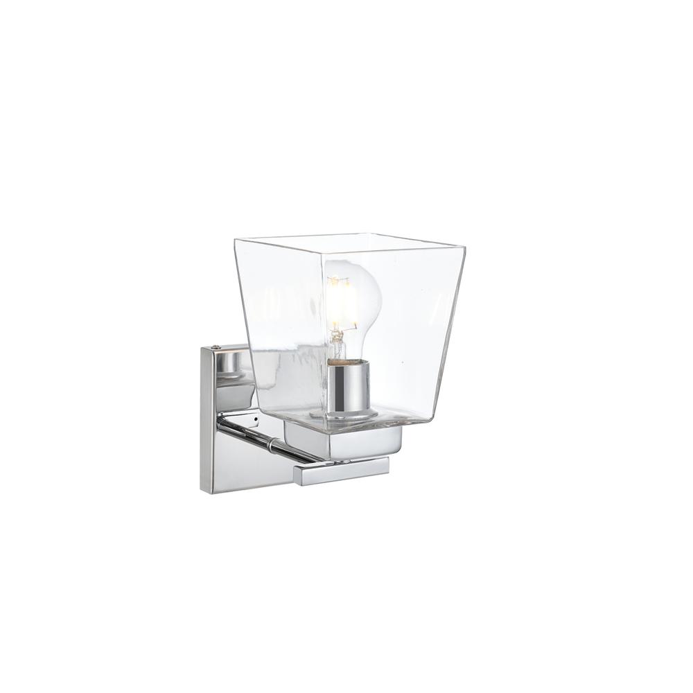 Merrick 1 light Chrome and Clear Bath Sconce. Picture 3