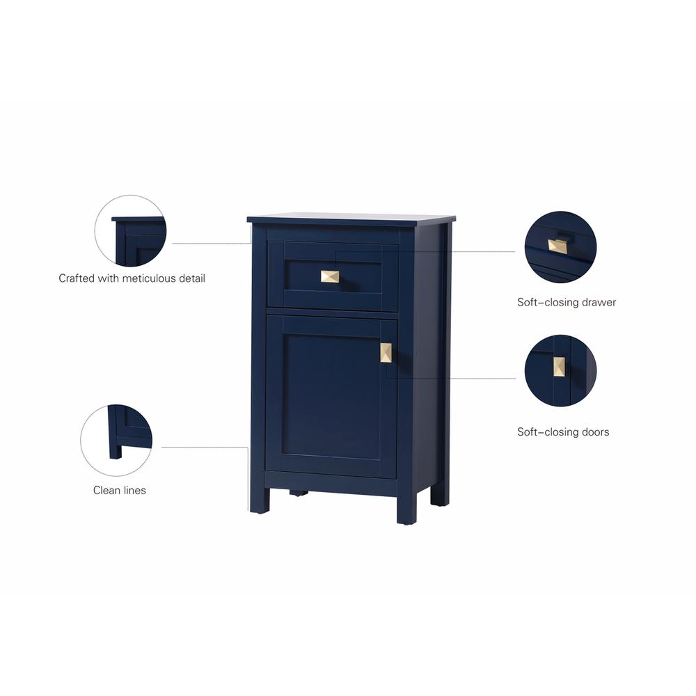 18 Inch Wide Bathroom Storage Freedstanding Cabinet In Blue. Picture 11