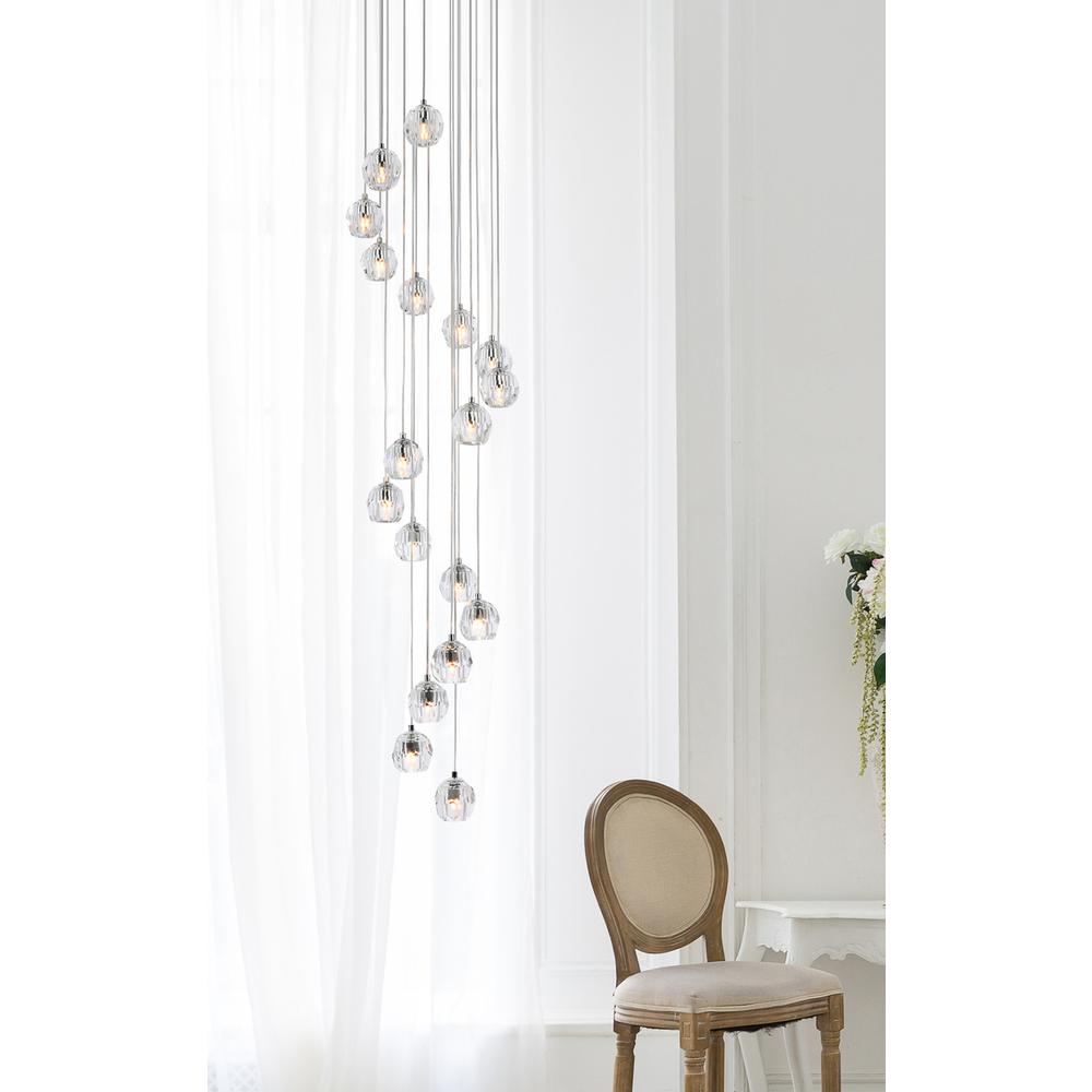 Eren 18 lights chrome pendant. Picture 6