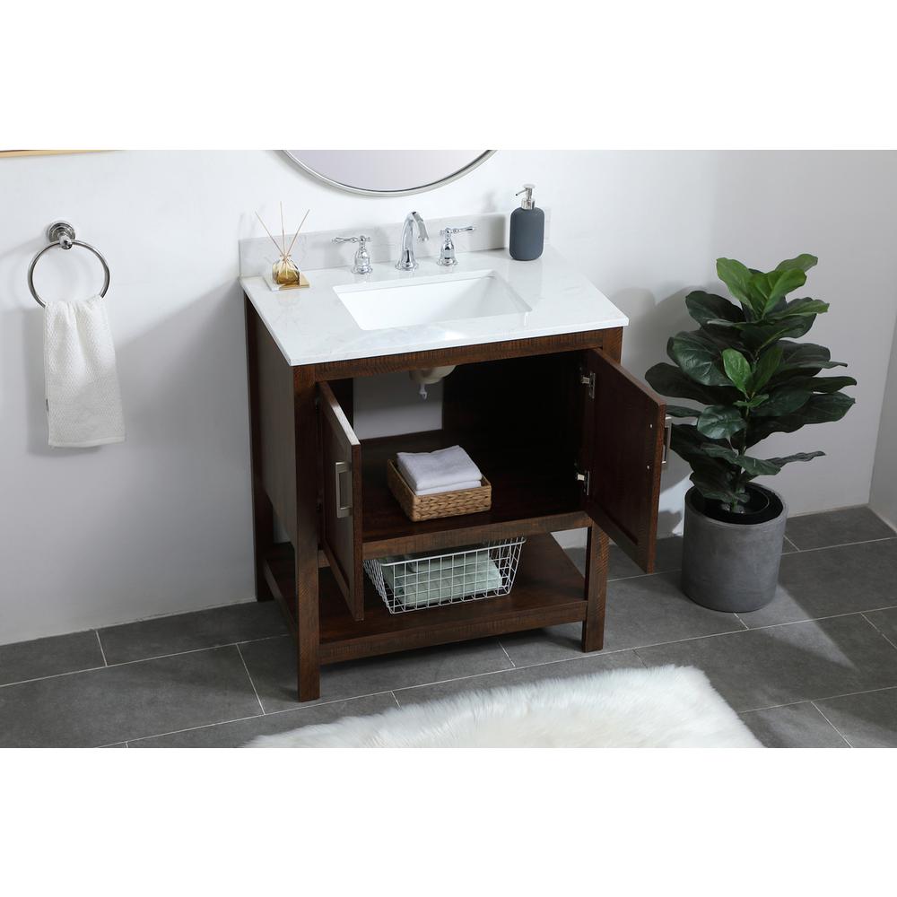 30 inch Single Bathroom Vanity in Espresso with Backsplash. Picture 3