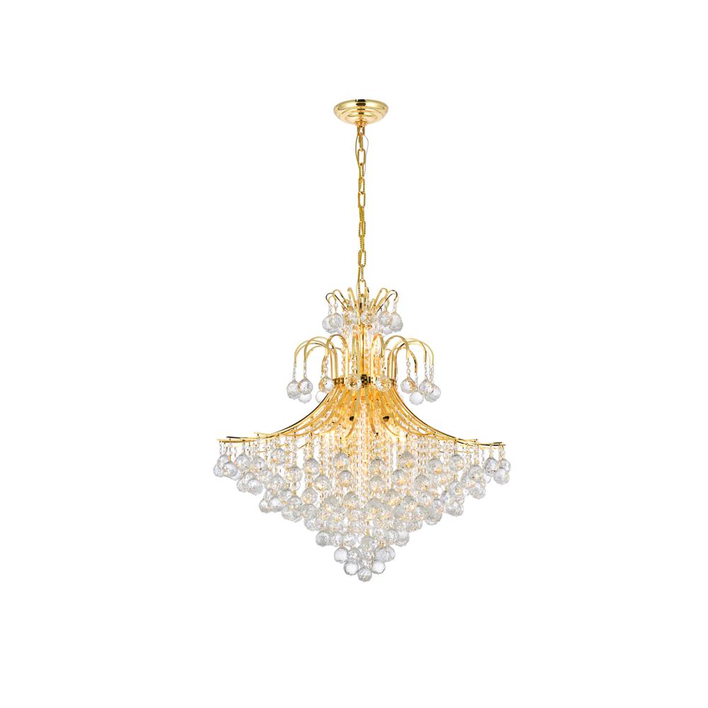 Toureg 15 light Gold Chandelier Clear Royal Cut Crystal. Picture 1