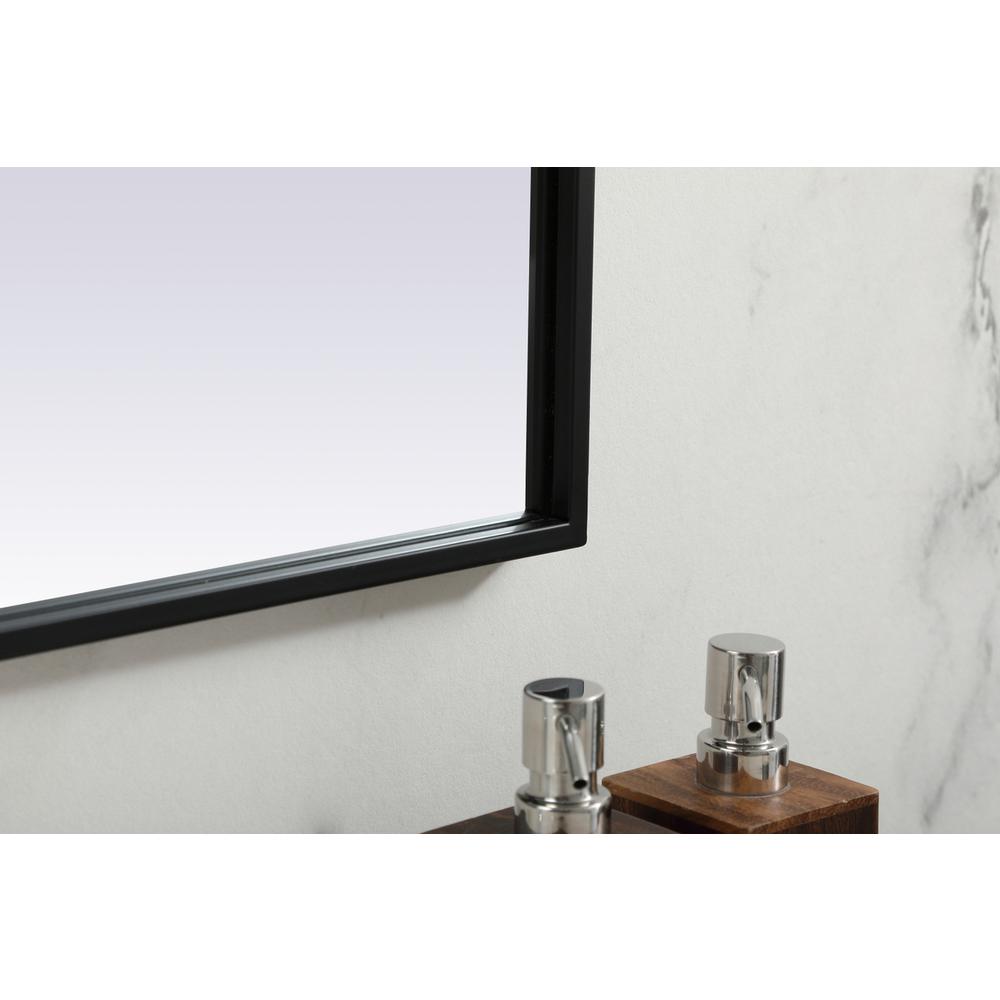 Metal Frame Arch Mirror 40x38 Inch in Black. Picture 6
