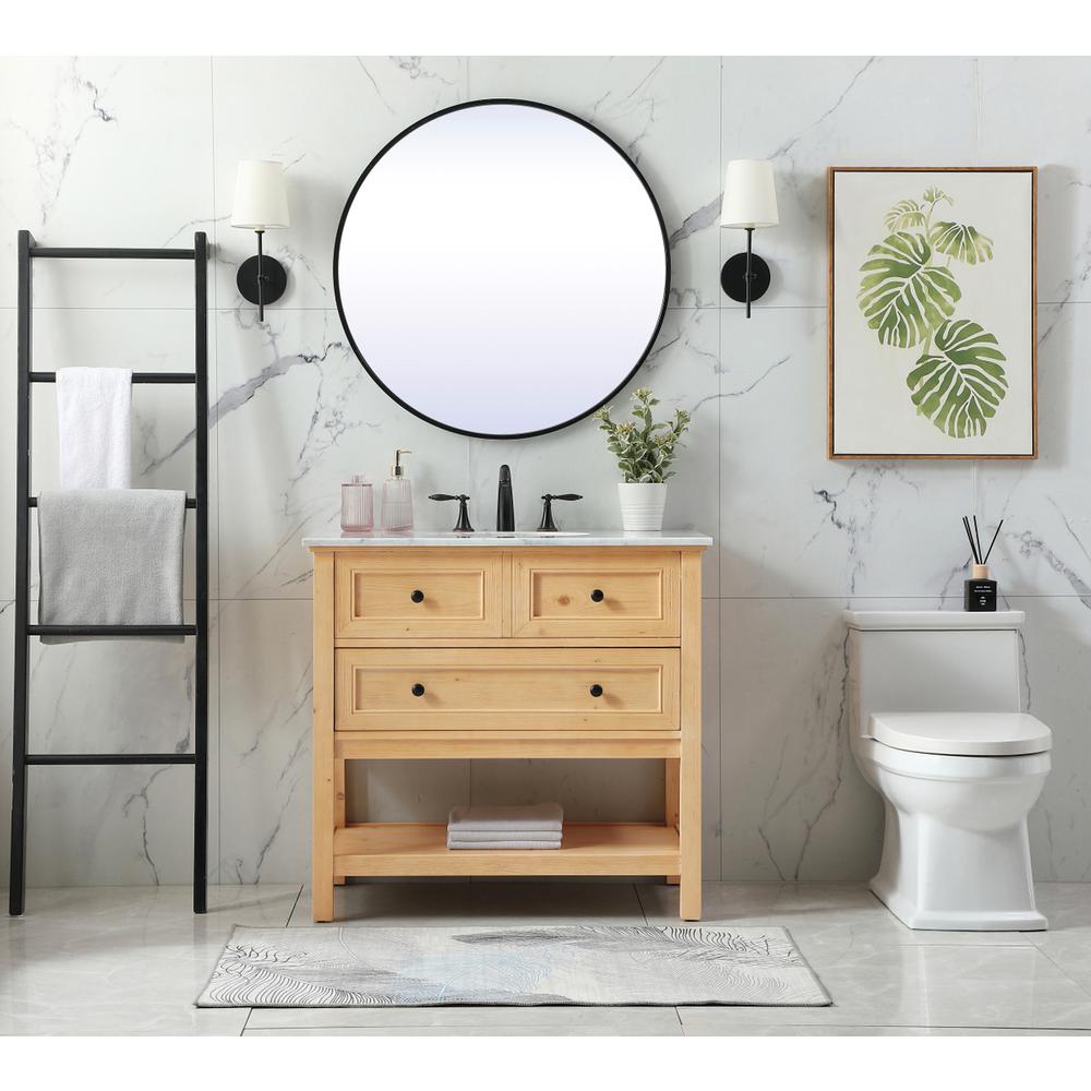 36 inch Single bathroom vanity in natural wood. Picture 4