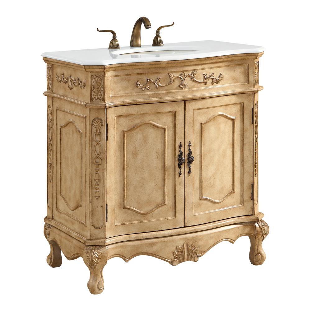 32 inch Single Bathroom vanity in Antique Beige. Picture 12