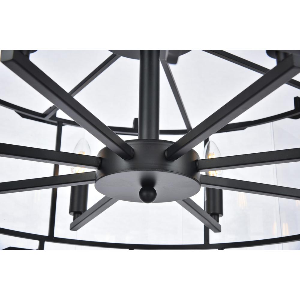Monaco 8 light Flat Black (Matte) Chandelier Clear Glass Crystal. Picture 4